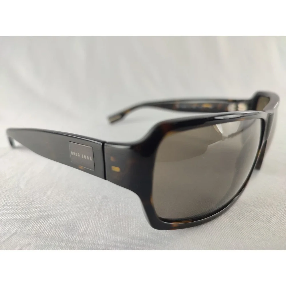 Hugo Boss BOSS 0168/U/S Tortoise Havana Rectangle Wrap Sunglasses Made In Italy